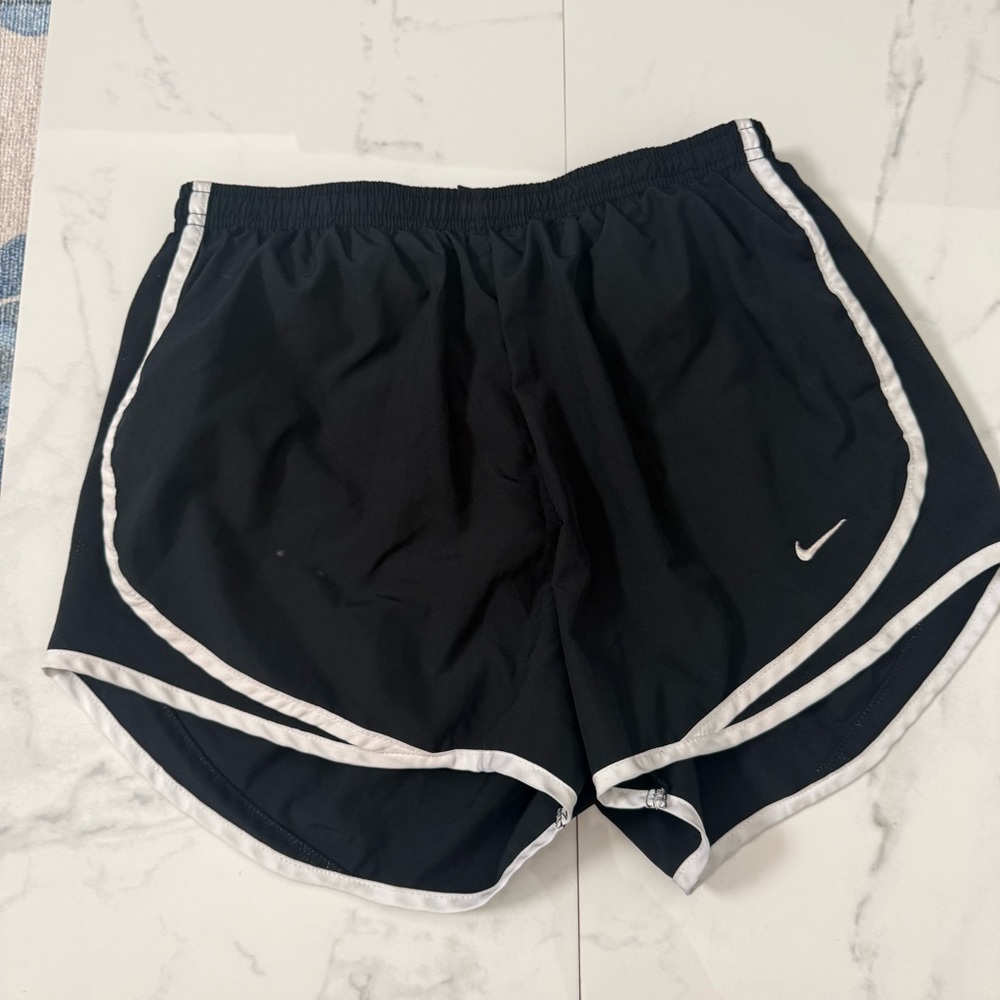 Nike Women's Black and White Athletic Shorts